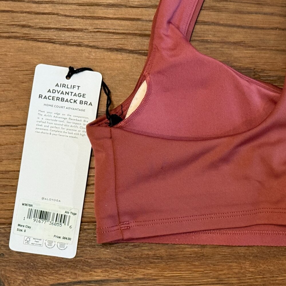 NWT - ALO Yoga - Airlift Advantage Racerback Bra - Color: Mars Clay - Size S - Picture 5 of 5
